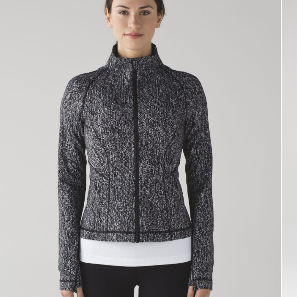Lululemon Lightly Jacket Luon Suited Jacquard Black White